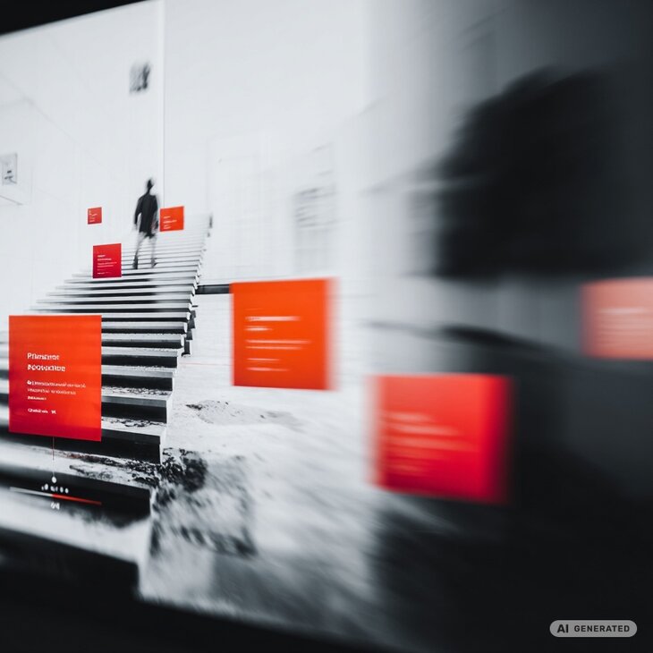 Bildschirm mit Treppe (KI)