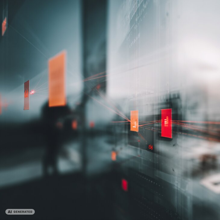 Digitale Netzwerkstruktur mit Touchpoints (KI)